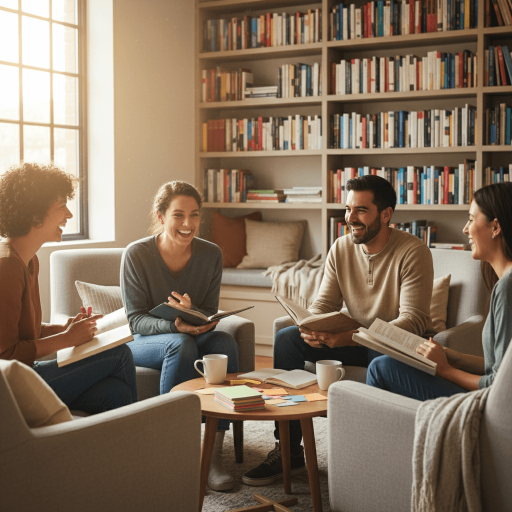 Book club discussion at The Book Barn