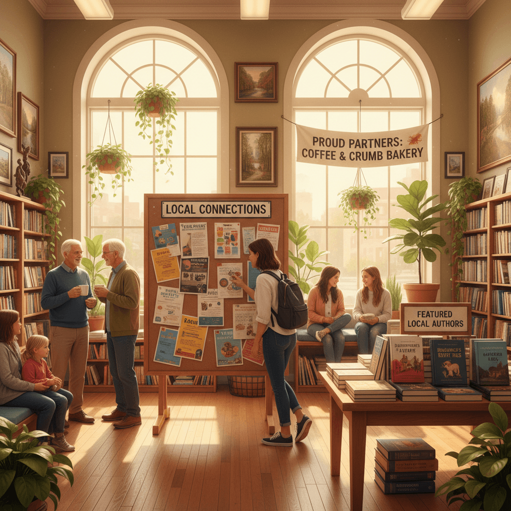 The Book Barn bookstore interior and community space