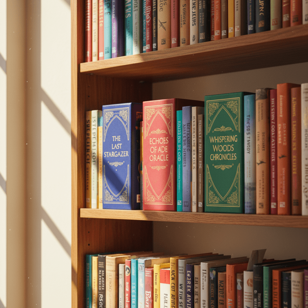 Fiction section with organized book spines