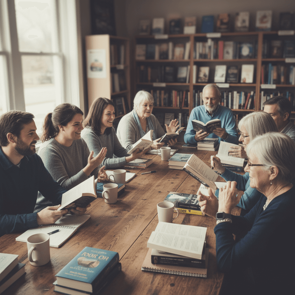 Book club discussion at The Book Barn