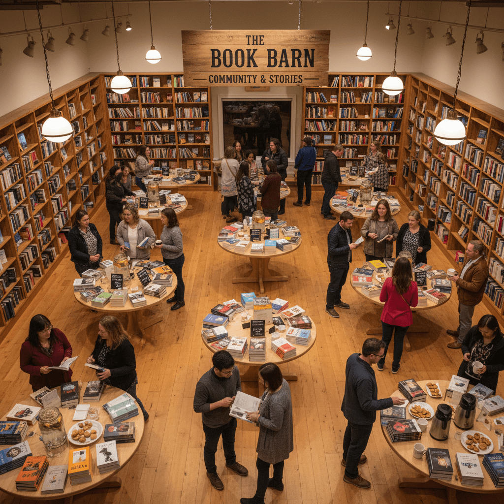 Pre-event gathering and mingling at The Book Barn